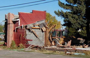 Buildings are being demolished in the first phase of the decontamination process